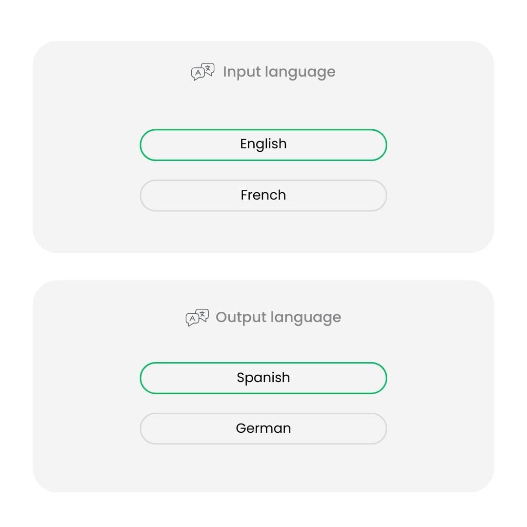How to change languages in audiowriter - Illustration